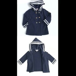 NWT JUICY COUTURE Baby Girls toddler Navy Blue Nautical Hoodie Jacket 24‎ months